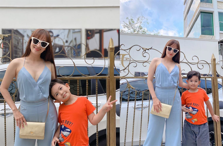 Biết lợi thế vòng 1 tuyệt đẹp của mình nên bà mẹ hai con thường khoe khéo đôi gò bồng đảo.