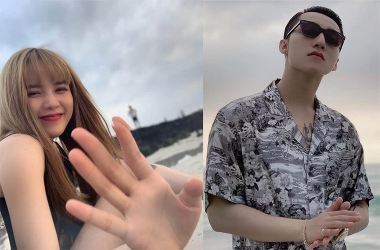 Cặp tình nhân tin đồn còn thường xuyên bị phát hiện đăng ảnh cùng thời gian và địa điểm. Nữ ca sĩ sinh năm 1994 cũng là nữ ca sĩ Việt duy nhất giọng ca "Hãy trao cho anh" theo dõi trên mạng xã hội.