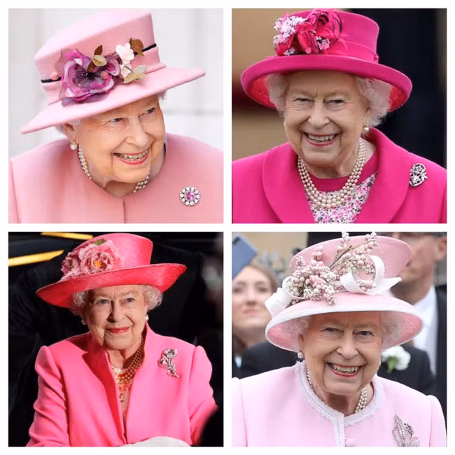 Hình ảnh Nữ hoàng Anh thanh lịch và tươi cười trong các bức ảnh mọi người chia sẻ trên mạng xã hội.