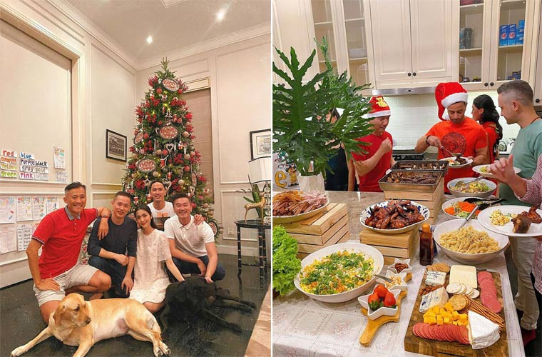 Vợ chồng Hà Tăng tổ chức tiệc Giáng sinh 2020 tưng bừng bên các bạn bè thân thiết.