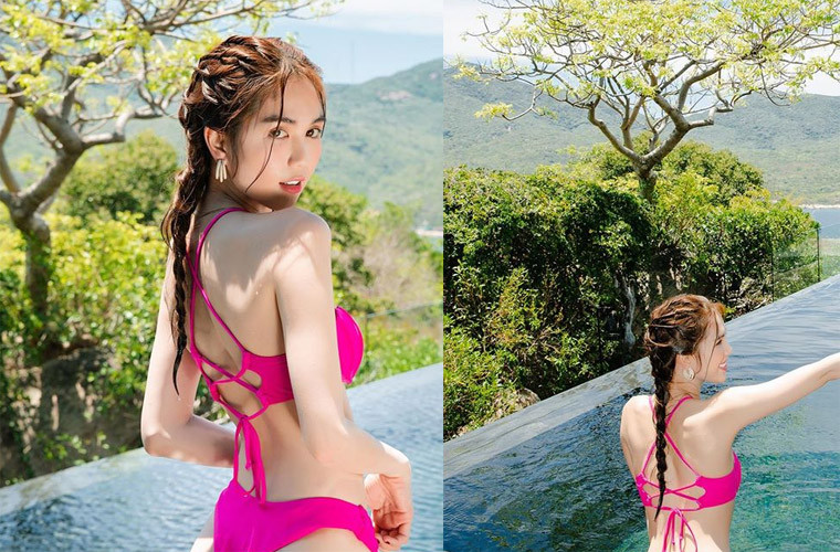 Một trong những shoot hình của Ngọc Trinh trong vlog của Khắc Tiệp.