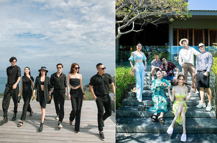 Dù mặc trang phục tối màu hay hoa lá thì các mẫu nữ vẫn nổi bần bật và khoe được đường cong sexy.