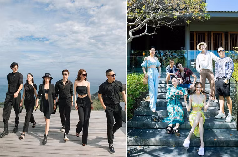 Dù mặc trang phục tối màu hay hoa lá thì các mẫu nữ vẫn nổi bần bật và khoe được đường cong sexy.