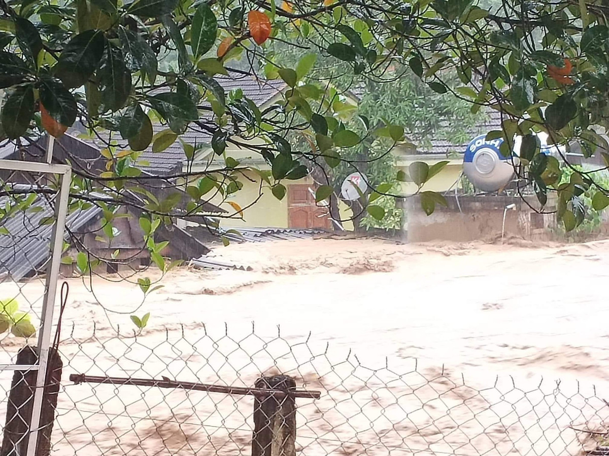 Nguyên nhân là do mưa to liên tục trên địa bàn và nước từ thượng nguồn phía bên Lào chảy về. Lũ hình thành và xuất hiện từ đầu nguồn khe Huồi Giảng. (Ảnh: Dân Việt)