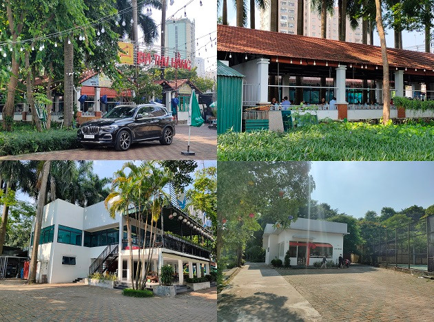 Một số nhà hàng ăn uống nằm giữa công viên. 