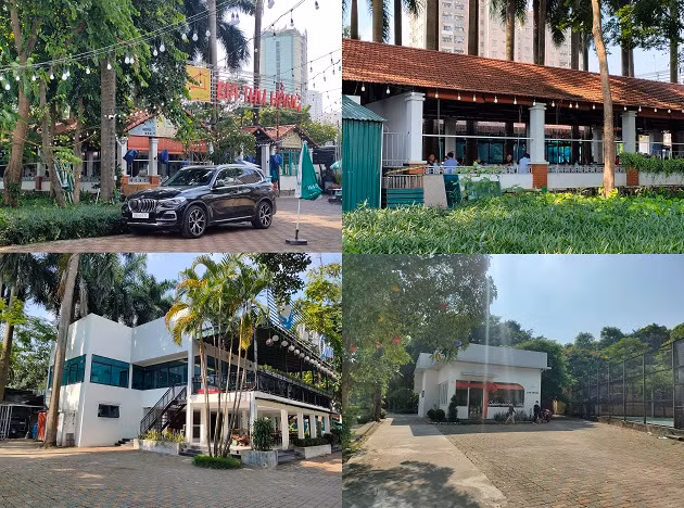 Một số nhà hàng ăn uống nằm giữa công viên. 