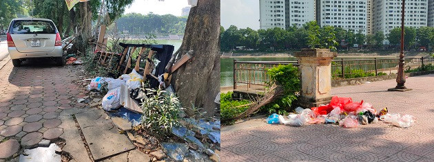 Nhiều bãi rác tự phát mọc lên ven hồ bốc mùi hôi thối nồng nặc. 