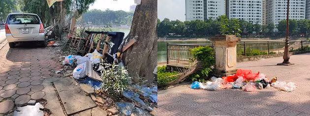 Nhiều bãi rác tự phát mọc lên ven hồ bốc mùi hôi thối nồng nặc. 