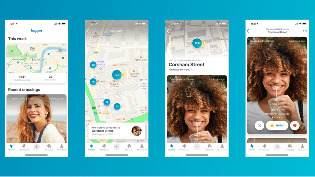 6. Happn. Với cấu chúc chọn lựa những đối tượng nằm trong khu vực và gợi ý, Happn tạo sự đồng nhất về mặt khu vực cũng như về điều kiện văn hóa chung. Hơn hết do nằm trong khu vực nên khoảng cách gần nhau là cơ hội để chủ động gặp gỡ và “tấn công”.