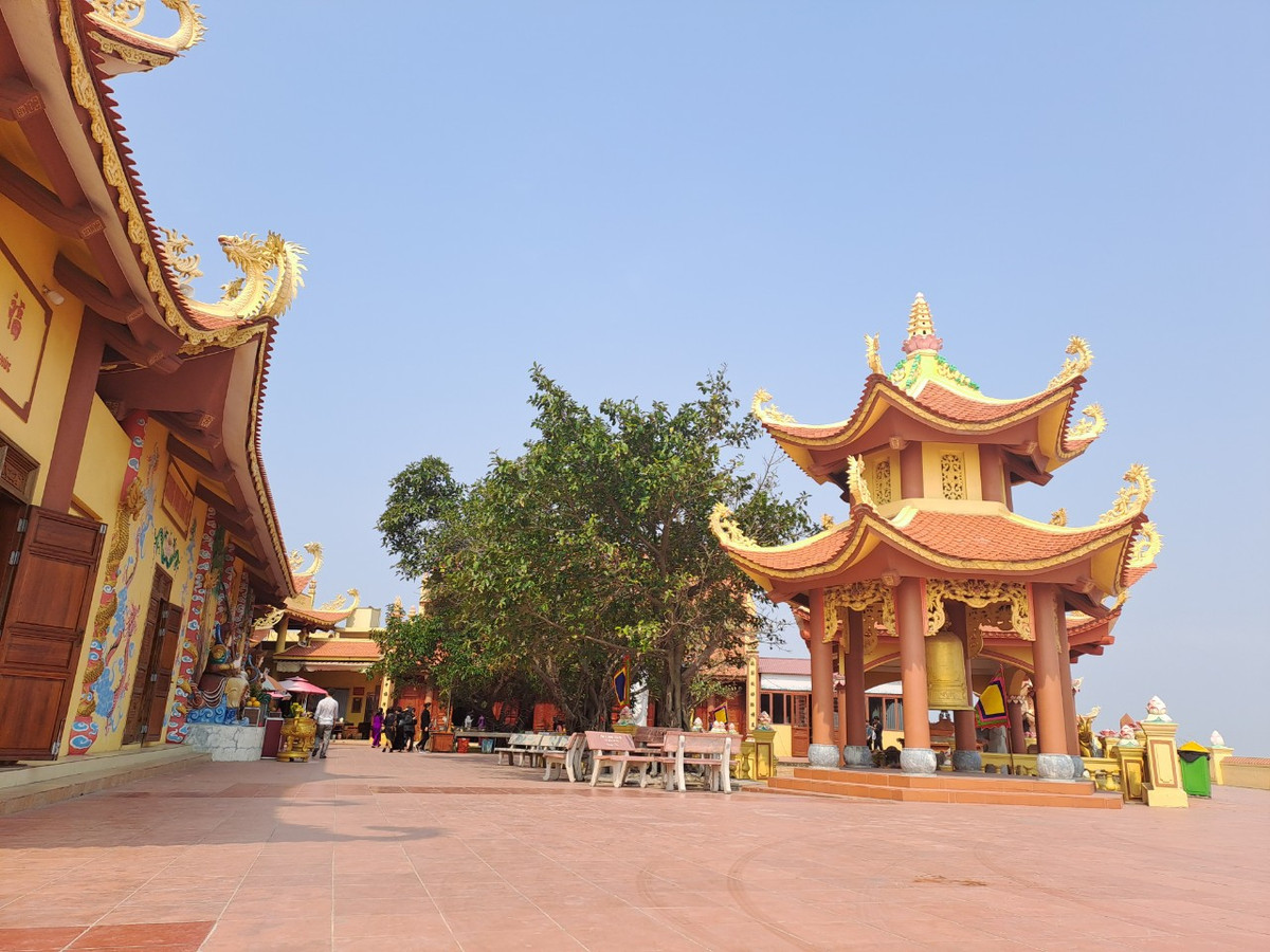 Chính điện của Đền là nơi thờ Bà Đế và cha mẹ bà. Bên trái là bệ thờ Vua Biển. Cạnh đó là nơi thờ Vua Đất, Vua Núi và chúng sinh. Bên phải gian chính là bàn thờ Tam tòa Thánh Mẫu - ba vị nữ thần cai quản đất trời sông núi. Đối diện là ban thờ Phật và Đức Đại vương Trần Quốc Tuấn. Ngay trước sân Đền là hình ảnh một chiếc thuyền, trên đó có tượng Bồ Tát, xung quanh là hình rồng càng làm tăng thêm vẻ tôn nghiêm nơi đây.