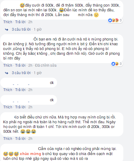 Hàng loạt bình luận về câu chuyện đã được cánh chị em chia sẻ.