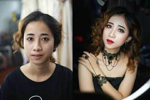 Khuôn mặt không có điểm nhấn bỗng trở nên quyến rũ nhờ make up.
