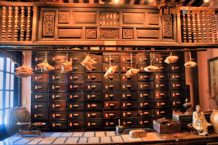 Không gian kiến trúc của Bảo tàng Y học cổ truyền được bài trí như một hiệu thuốc xưa, gồm cả một khung nhà cổ được gia đình lương y Vũ Hữu Ấn ở xã Kiêu Kỵ, huyện Gia Lâm - Hà Nội tặng. Điều này khiến chuyến tham quan Bảo tàng càng trở nên lý thú...