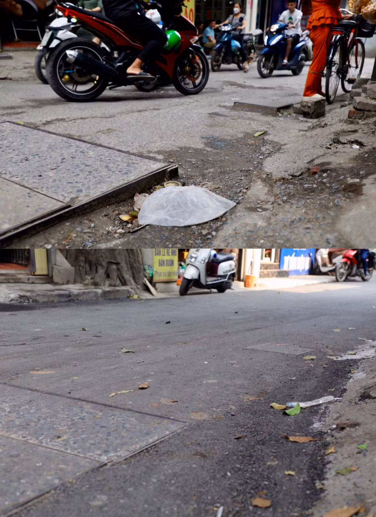 Hàng chục nắp cống nhô cao so với bề mặt đường đã được xoá.