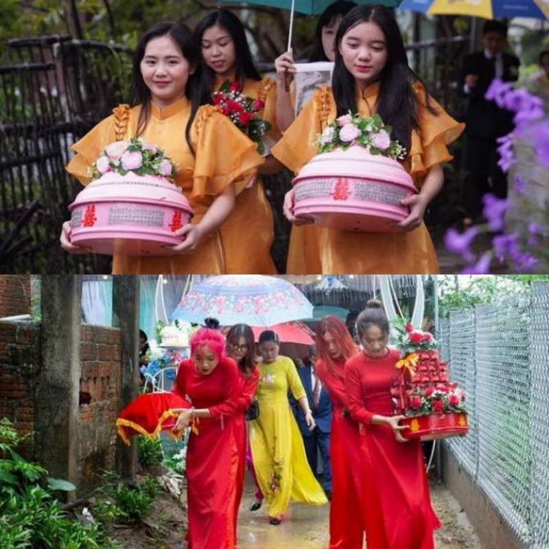 Những đám cưới vào đúng ngày bão đổ bộ đã tạo nên tình huống trớ trêu cho gia chủ. Một số đám cưới ở Quảng Ngãi đã định ngày lành tháng tốt để tổ chức nên không thể dời qua thời điểm khác. Ảnh: Pháp Luật Online