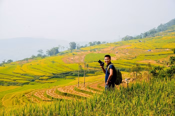 Ngoài được chiêm ngưỡng vẻ đẹp của ruộng bậc thang thì du khách còn được tham gia vào những hoạt động hấp dẫn như: thi xe đạp tay ngang, thi hái chè Shan, thi hái lê,... Ảnh: Lữ hành Việt Nam
