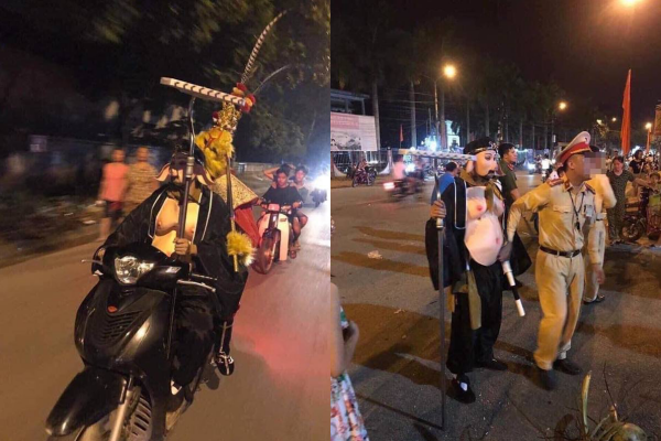 Hình ảnh Trư Bát Giới bị công an bắt vì không đội mũ đã khiến nhiều người bật cười. Có lẽ vì trang phục quá cồng kềnh, đặc biệt là phần đầu nên cả Trư Bát Giới và Tôn Ngộ Không đã quên mất việc đội mũ bảo hiểm. Ngay sau đó, 2 nhân vật này đã bị công an gọi vào vì vi phạm luật an toàn giao thông.