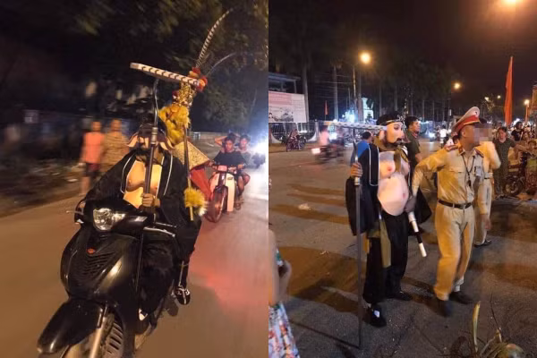 Hình ảnh Trư Bát Giới bị công an bắt vì không đội mũ đã khiến nhiều người bật cười. Có lẽ vì trang phục quá cồng kềnh, đặc biệt là phần đầu nên cả Trư Bát Giới và Tôn Ngộ Không đã quên mất việc đội mũ bảo hiểm. Ngay sau đó, 2 nhân vật này đã bị công an gọi vào vì vi phạm luật an toàn giao thông.