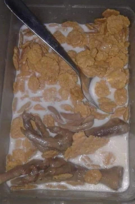 Ngũ cốc ăn sáng thêm đôi chân gà chắc chắn đủ dinh dưỡng để no đến tận trưa.