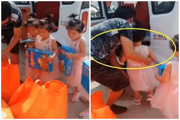 Hình ảnh một ông bố đang chuẩn bị đồ dùng học tập cho 4 cô công chúa vô cùng đáng yêu thu hút sự quan tâm từ người xem. Được biết ông bố họ Lý (ở Trung Quốc) là cha của một ca sinh 4. Và tất nhiên nuôi 4 con một lúc chẳng phải việc dễ dàng gì.