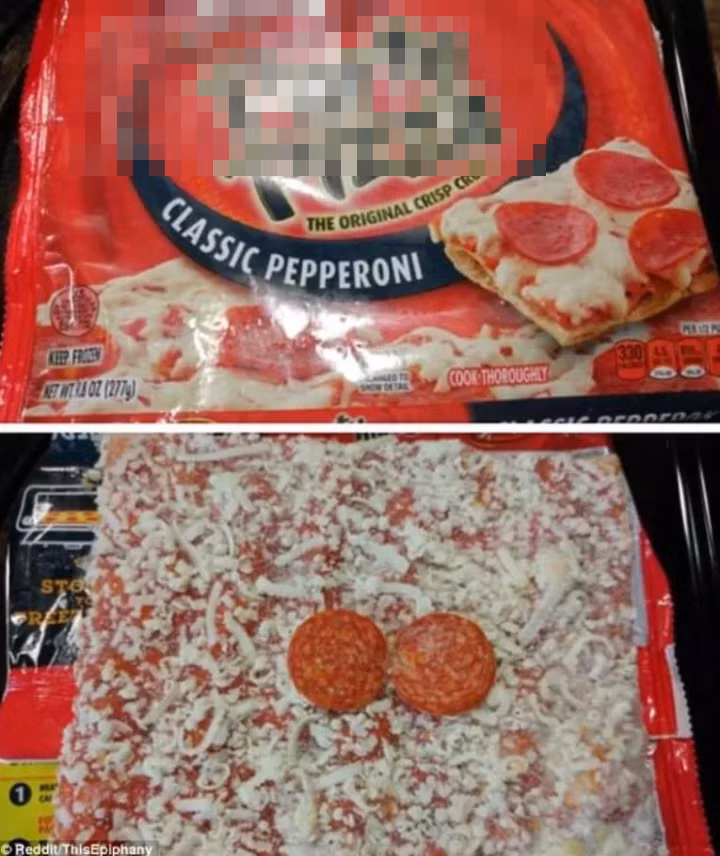 Rõ ràng trên bao bì còn có tận 3 miếng xúc xích nhưng mở ra lại "bay màu" đi đâu 1 miếng.