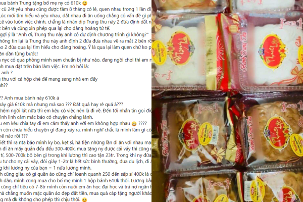 Mới đây, mạng xã hội xuất hiện một bài đăng phân trần của chàng thanh niên 28 tuổi bị người yêu "đá" chỉ vì hộp quà Trung thu biếu bố mẹ đối phương quá "rẻ tiền". Dưới bài đăng của chàng thanh niên kia, rất nhiều độc giả đã để lại bình luận an ủi, động viên anh chàng sớm tìm được một nửa thích hợp với hoàn cảnh của bản thân hơn.