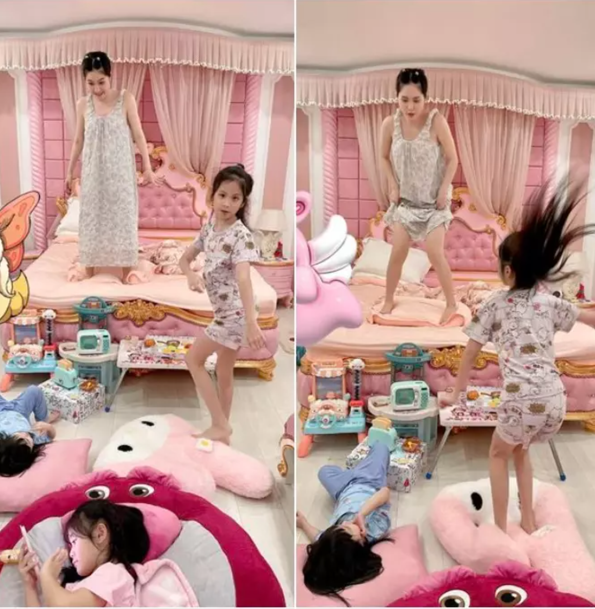 Sau khi chia sẻ khoảnh khắc siêu nhắng nhít của Đoàn Di Băng với 3 con gái, doanh nhân Quốc Vũ bị một netizen bình luận mỉa mai không có con trai. Bị xóc xiểm, ông xã Đoàn Di Băng căng đét nhắn lại: "Nói tiếng người đi em". Ảnh: Chụp màn hình