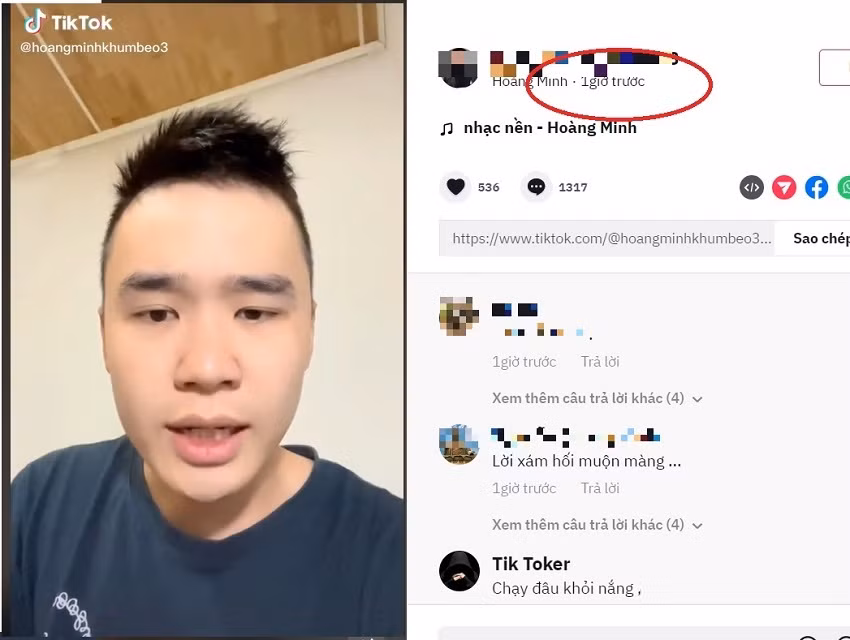 Hoàng Nhật Minh sau đó đã lên tiếng xin lỗi công khai đến tất cả mọi người trên MXH. Ảnh: Chụp màn hình