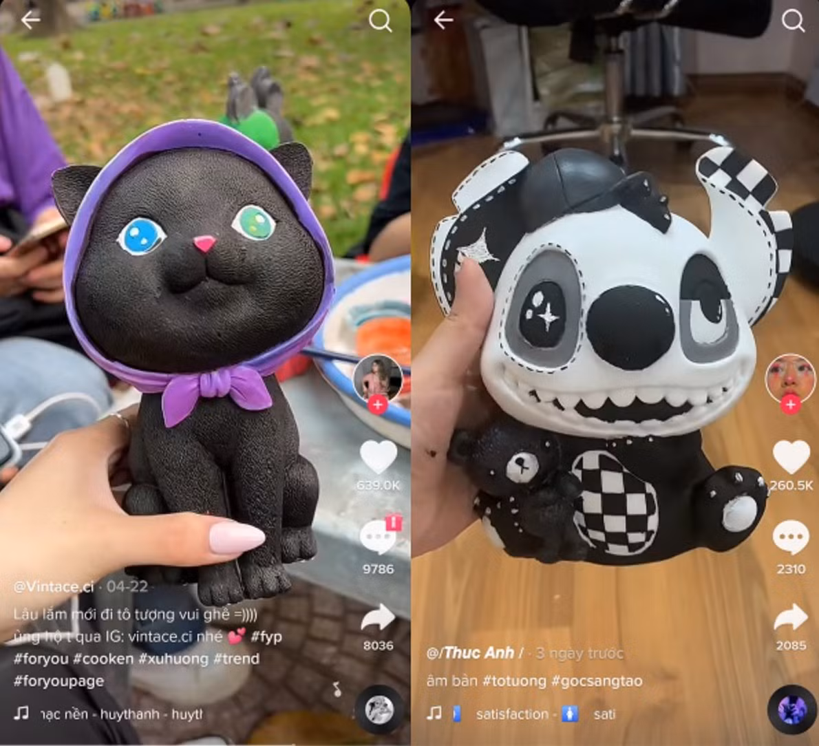 Hiện tại trò tô tượng đang thịnh hành trên cả MXH, không riêng gì TikTok, nhiều bạn trẻ còn thực hiện các bài review trải nghiệm một ngày đi tô tượng cực thú vị ở công viên trên MXH Facebook. Ảnh: Tổng hợp