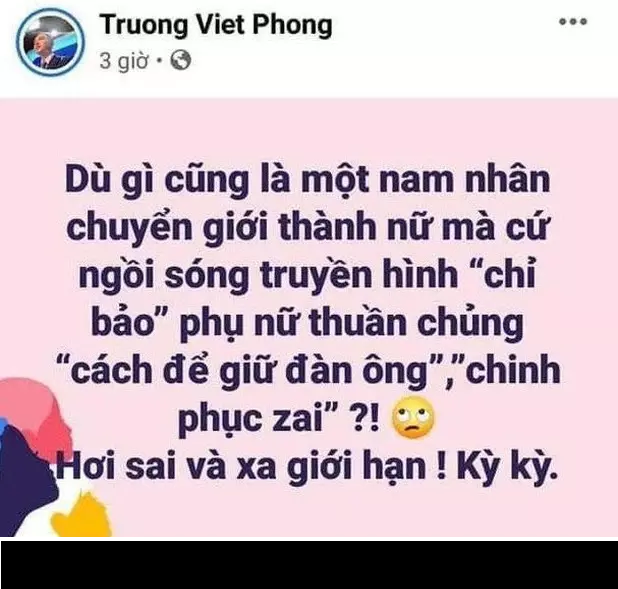 Tháng 8/2020, thời điểm chuyện tình bước ra từ Người Ấy Là Ai giữa Hương Giang và chàng CEO Matt Liu nhận được sự ủng hộ lớn - MC Trương Việt Phong cũng bất ngờ gây chú ý khi có chia sẻ bị cho là "cà khịa" Hoa hậu chuyển giới.