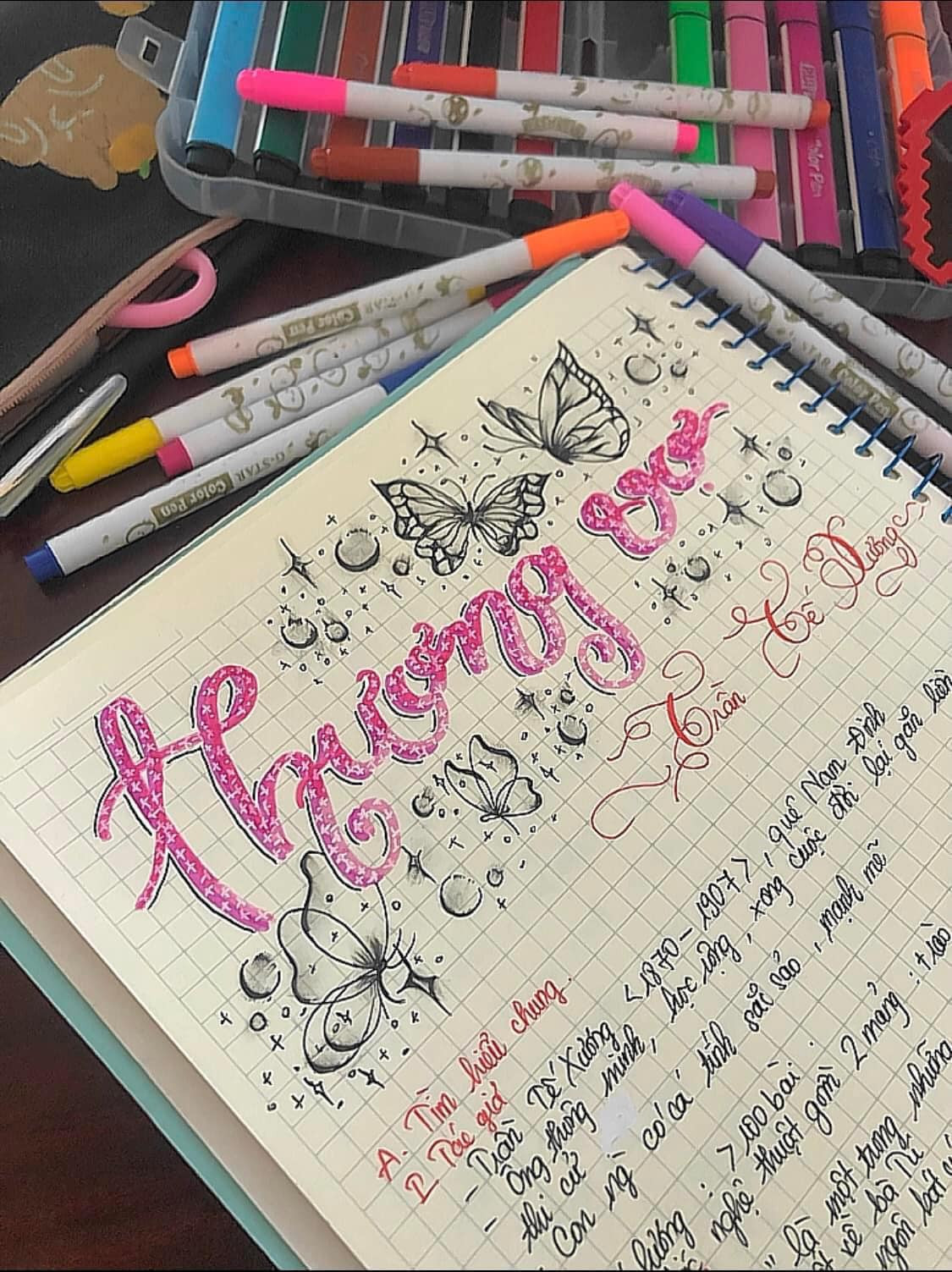 Những nét chữ đẹp, bay bổng khiến cho các cuốn vở ghi chép này nhanh chóng nhận được sự chú ý lớn của các bạn trẻ.