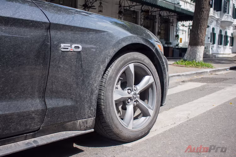 Ford Mustang GT 5.0 dùng bộ mâm 5 chấu khá đơn giản nhằm "ăn khớp" với các đường nét cơ bắp và mạnh mẽ trên thiết kế tổng thể của xe.