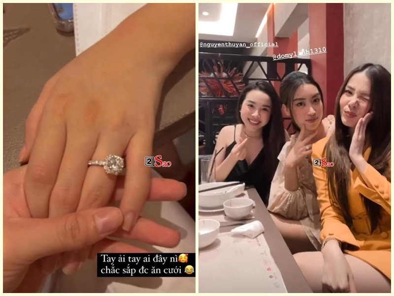 Mới đây, Mỹ Linh vướng tin đồn sắp kết hôn khi bị soi đeo nhẫn kim cương ở ngón áp út. Trước đồn đoán, người đẹp phủ nhận, cô cho biết đó chỉ là trang sức bình thường, không phải nhẫn cầu hôn. Ảnh: Vietnamnet