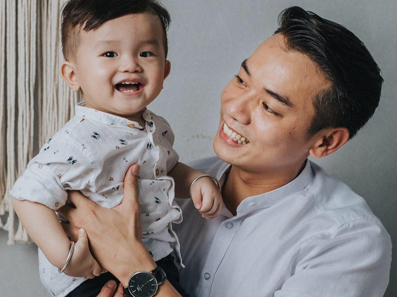 Con trai của Việt Bắc rất kháu khỉnh. Ảnh: FB Việt Bắc