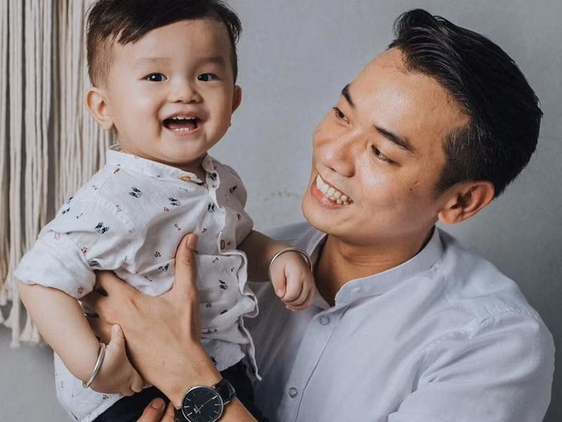 Con trai của Việt Bắc rất kháu khỉnh. Ảnh: FB Việt Bắc