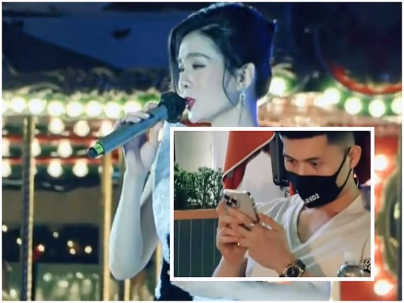 Cách đây không lâu, cư dân mạng truyền tay nhau một clip Lâm Bảo Châu lơ là Lệ Quyên đang hát trên sân khấu. Tuy nhiên, sau đó, ở một clip khác, Lâm Bảo Châu có hành động quay hình Lệ Quyên đang hát trên sân khấu. Ảnh: Vietnamnet