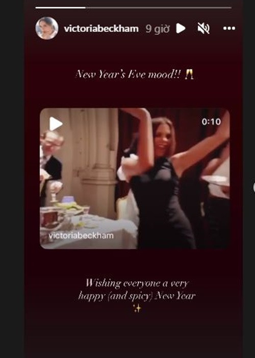 Đón năm mới, Victoria Beckham khoe khoảnh khắc nhảy múa ngày còn trẻ.