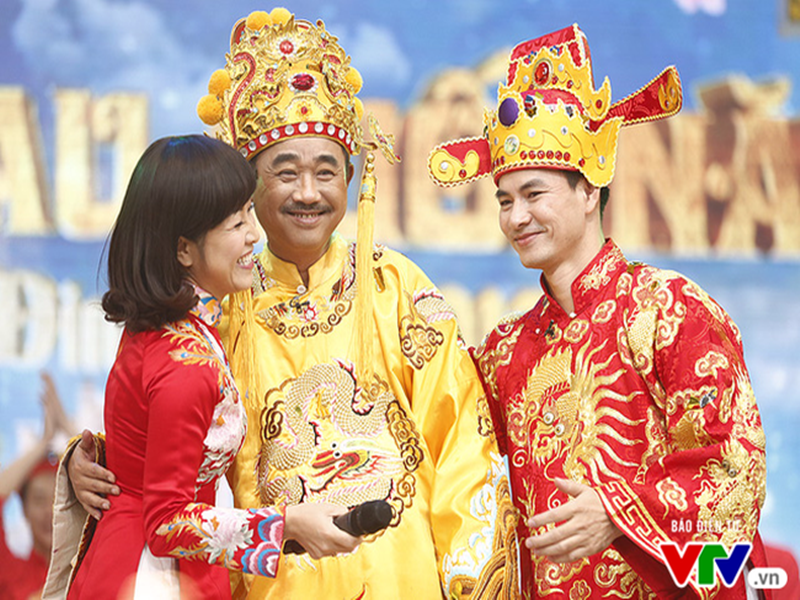 Thảo Vân từng chia sẻ, có nhiều khán giả nhắn tin hoặc nói với cô: “Chị là một phần không thể thiếu với Táo quân. Nghe giọng chị là thấy Tết đến, xuân về'". Ảnh: VTV