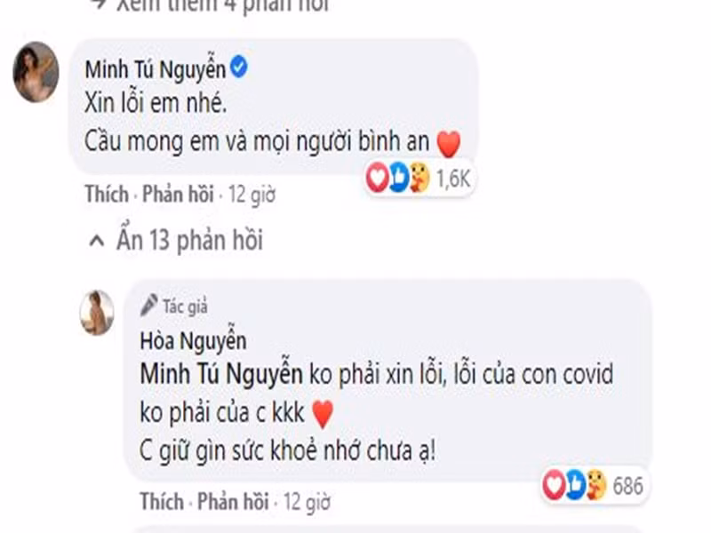 Hòa Minzy mong Minh Tú giữ gìn sức khỏe.