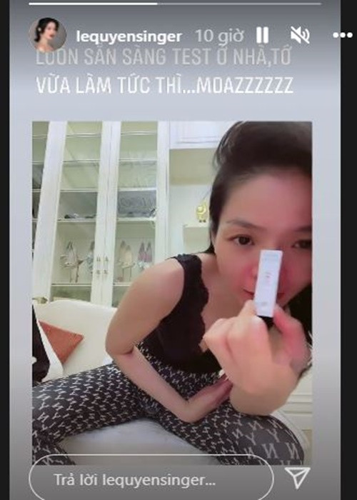 Lệ Quyên cho biết thêm, cô đã tiêm mũi vắc xin thứ 3. Ảnh chụp màn hình