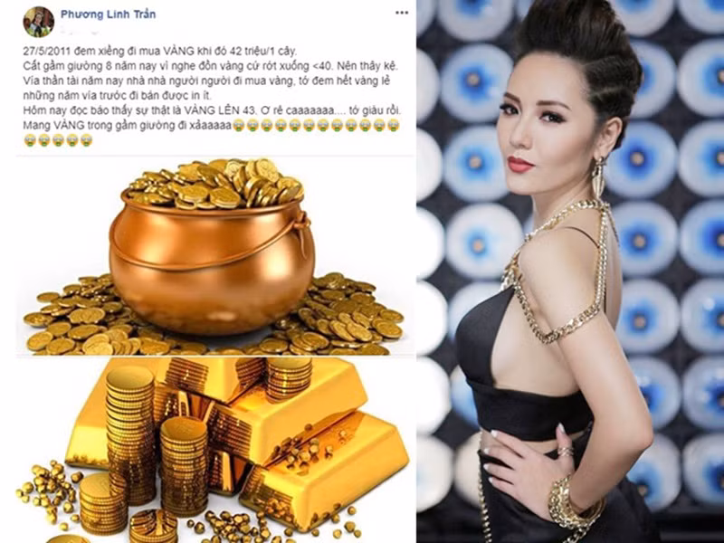 Năm 2019, Phương Linh tiết lộ, năm 2011, cô mang tiền đi mua vàng và đã tích cóp được 188 cây vàng. Ảnh: Dân Việt