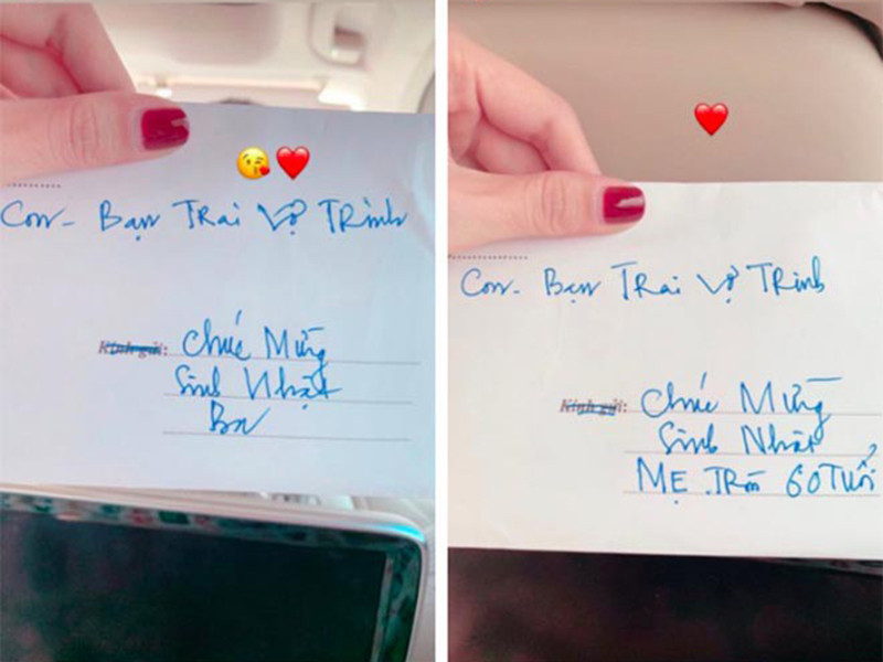 Cách đây không lâu, Ngọc Trinh còn khoe quà bạn trai tặng bố mẹ nhân dịp sinh nhật.