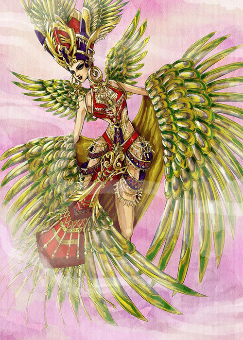 Tại Hoa hậu Siêu quốc gia, Ngọc Châu sẽ mặc bộ trang phục dân tộc mang tên "Lạc Vũ" của NTK Lê Long Dũng.