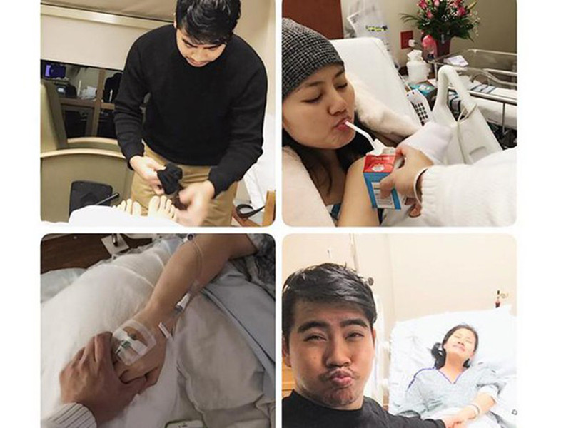 Khi Ngọc Lan sinh con, Thanh Bình nghỉ đóng phim 6 tháng để sang Mỹ chăm sóc vợ.