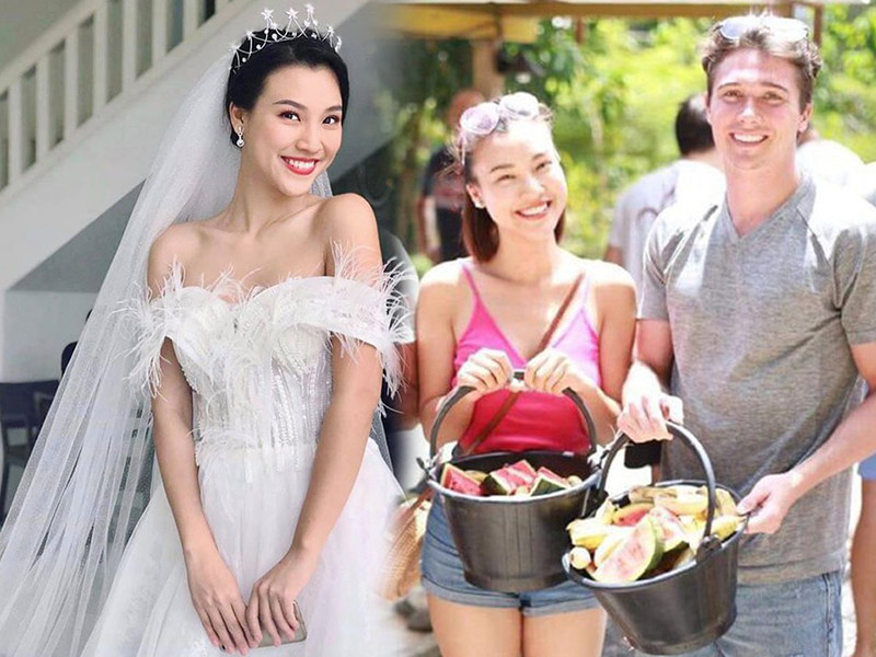 Ông xã của Hoàng Oanh là người Mỹ hiện làm việc ở Singapore.