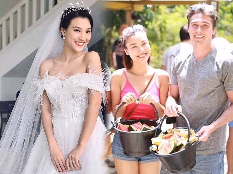 Ông xã của Hoàng Oanh là người Mỹ hiện làm việc ở Singapore.