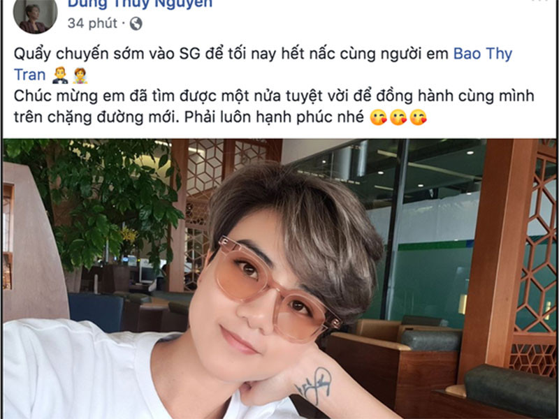 MC Thùy Dung đáp chuyến bay về Sài Gòn để chúc mừng Bảo Thy lên xe hoa.