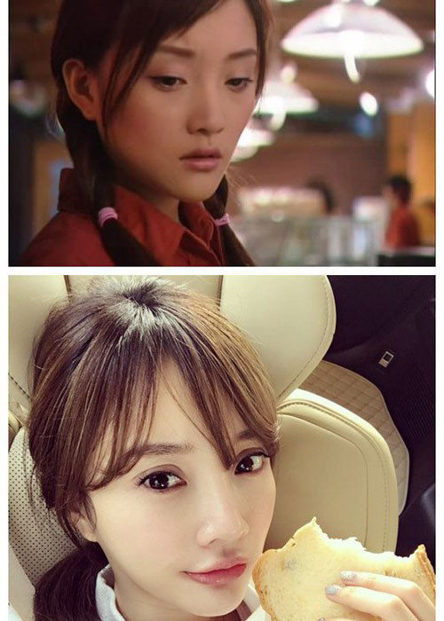 Lý Tiểu Lộ sở hữu đôi mắt to hơn và mí nhấn sâu hơn. Chiếc cằm của cô cũng ngày càng nhọn hơn.