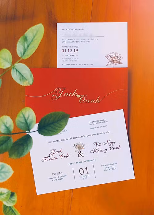 Thông tin Hoàng Oanh kết hôn được công khai chỉ sau khi cô để lộ thiệp cưới cách đây không lâu. Ảnh: FBNV