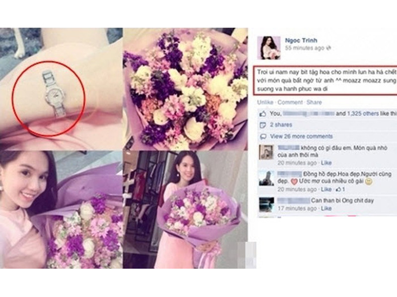 Còn khi mặn nồng với bạn trai đại gia 8 năm, Ngọc Trinh liên tục được tặng hàng loạt món đồ hiệu từ vài trăm triệu cho đến tiền tỷ.